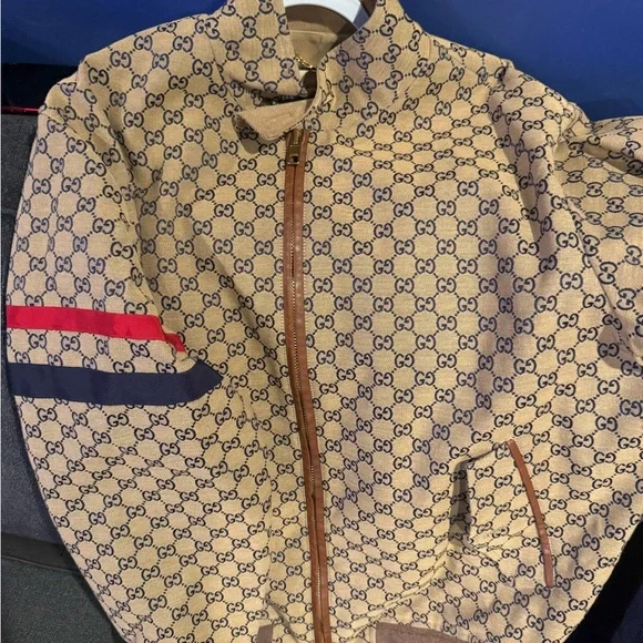 Gucci Tan and Red Bomber Jacket - Picture 5 of 6